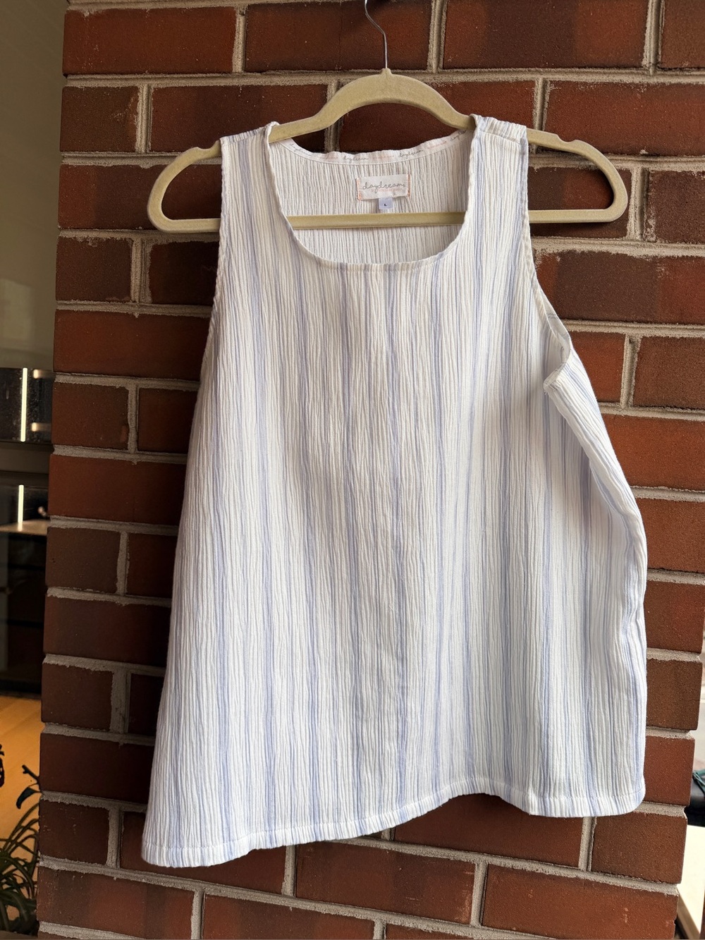 Light Blue & White Stripe Pajama Sleep Tank and Pant Set